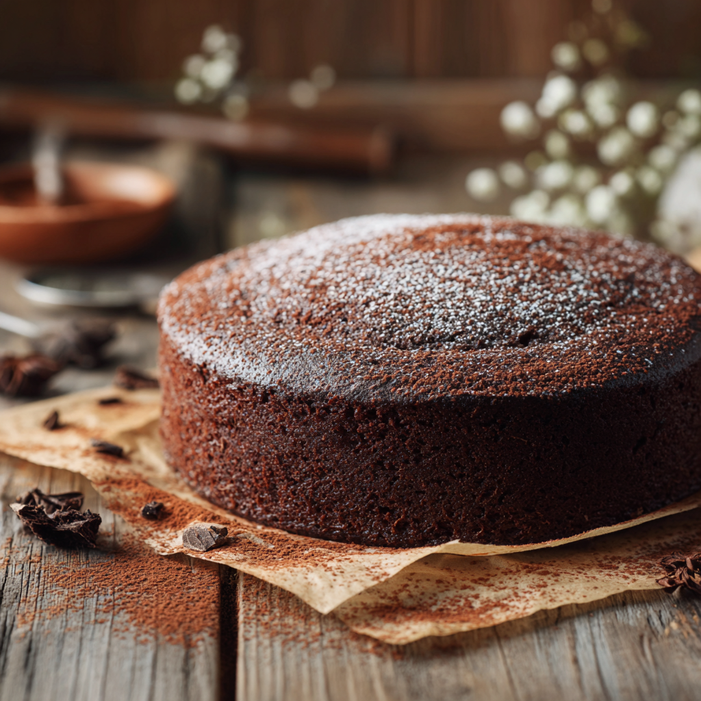 Hershey cakes cooling on rustic table