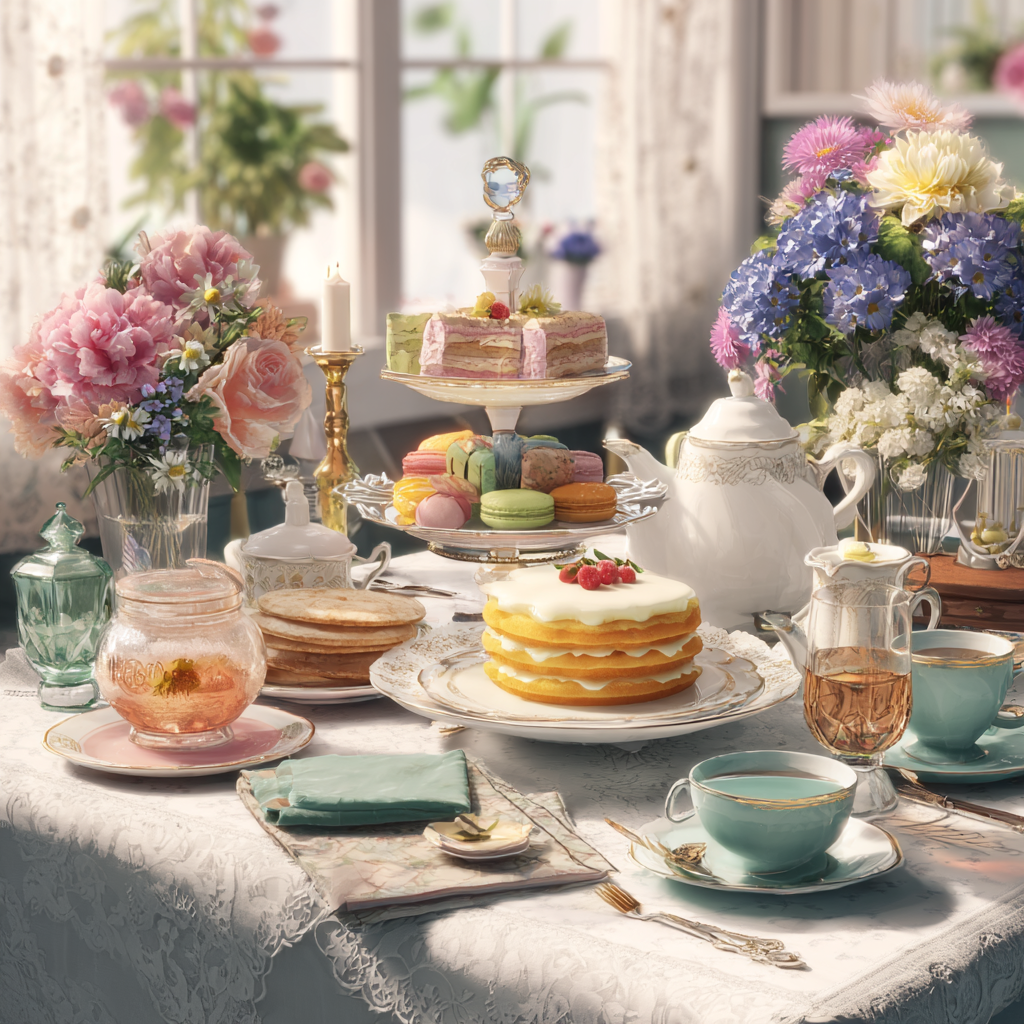 Afternoon tea service at The Vintage Tea and Cake Company