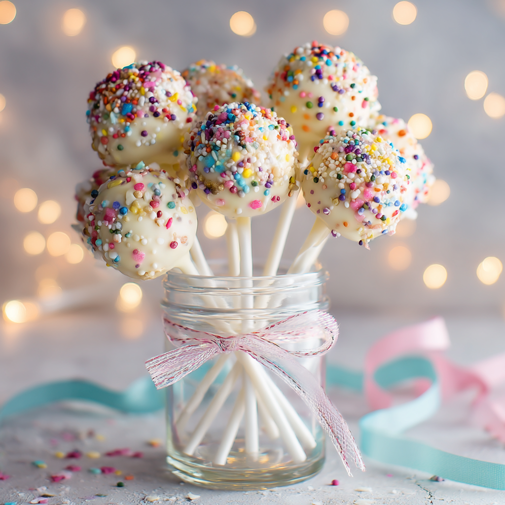 birthday cake cake pops for party