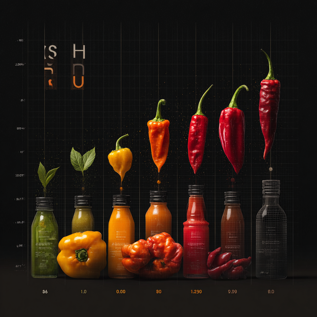 Scoville heat scale with hot sauce levels