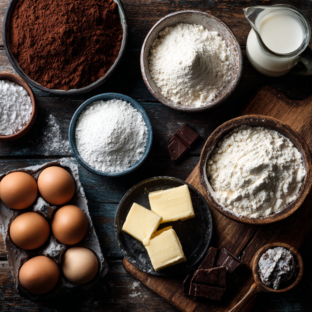 Ingredients for Hershey cakes