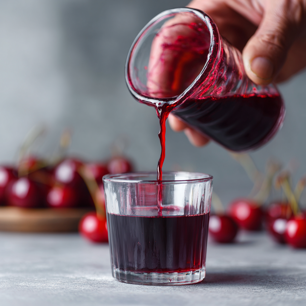 pouring tart cherry juice for gout