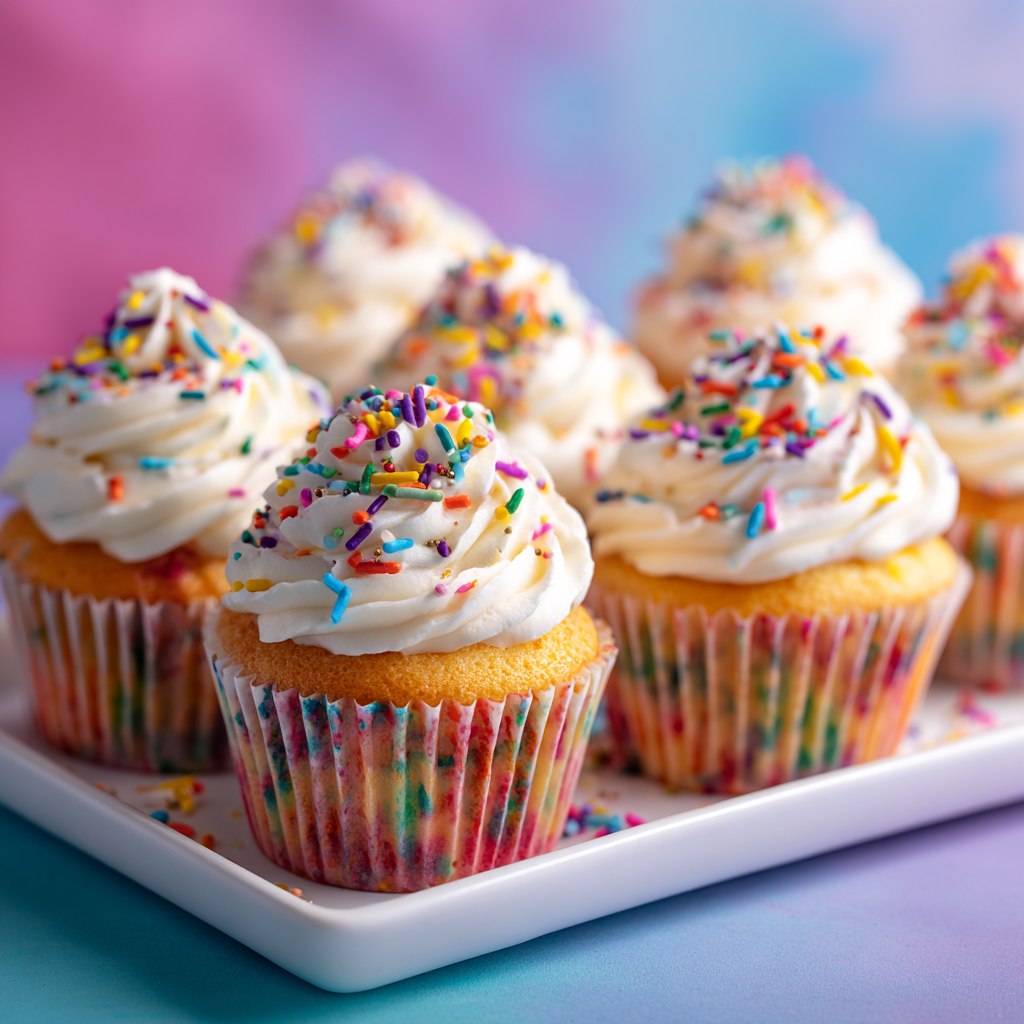 funfetti cake cupcakes with sprinkles