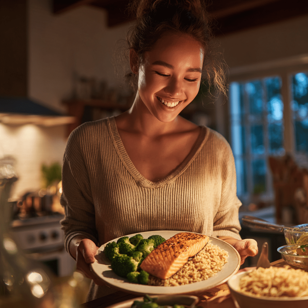 Serving a healthy meal on a 1600 calorie plan