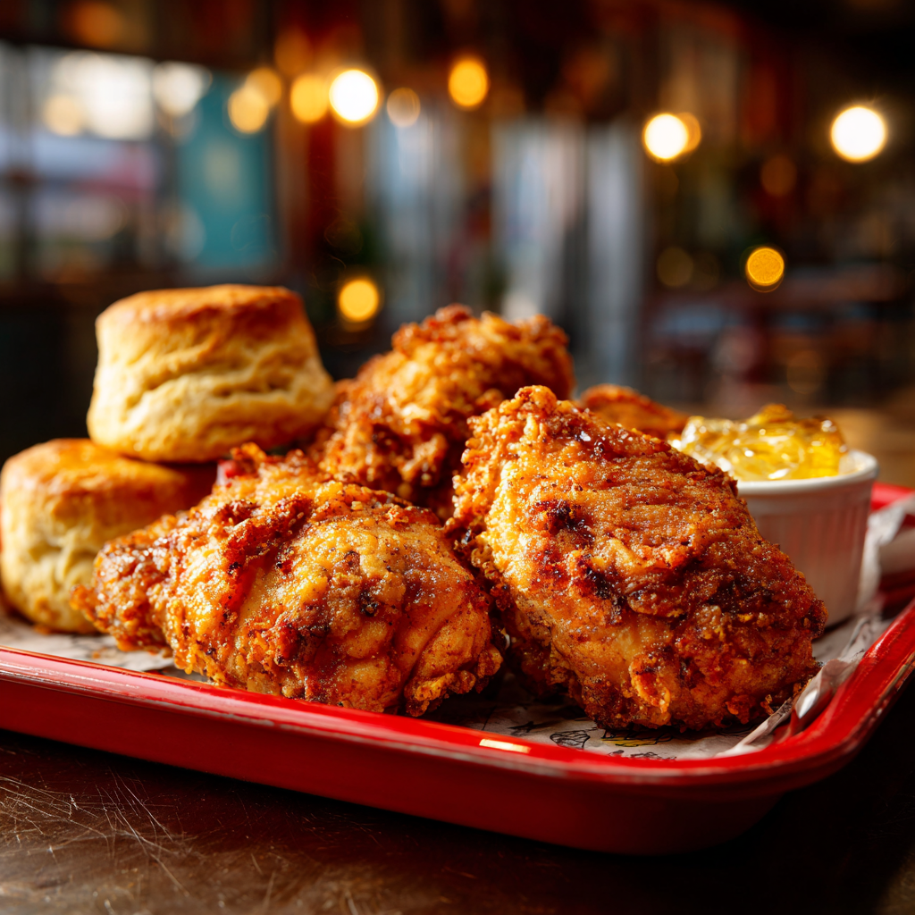 church’s chicken meal with biscuits