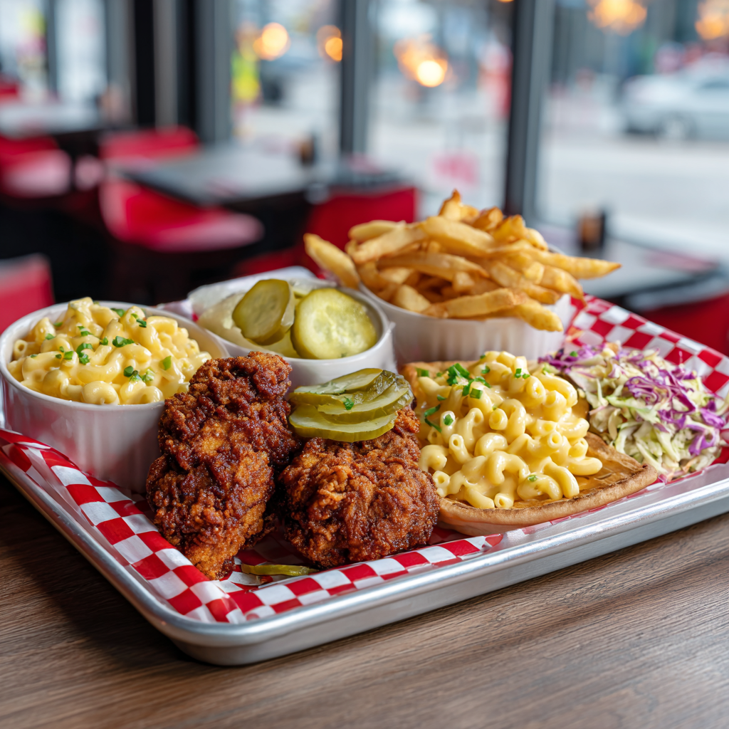 dave's hot chicken served with sides