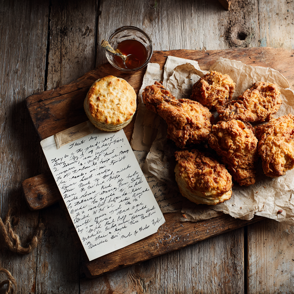 church’s chicken recipe card style image